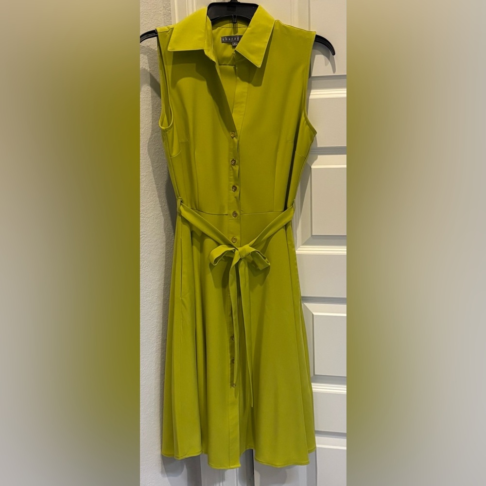 Sharagano Lime Button-Down Dress
